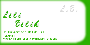 lili bilik business card